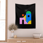 Colorful trendy geometric art illustration Wall Tapestry Gallery Image 2