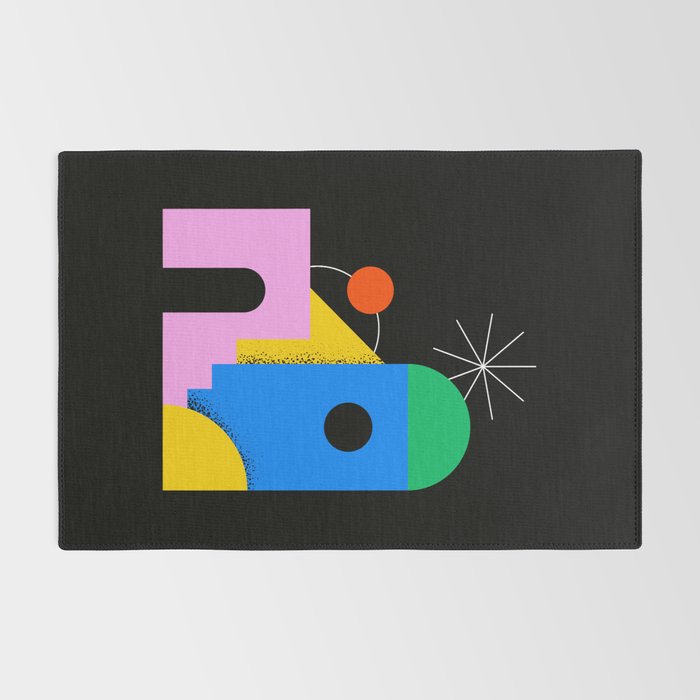 Colorful trendy geometric art illustration Rug Gallery Image 2