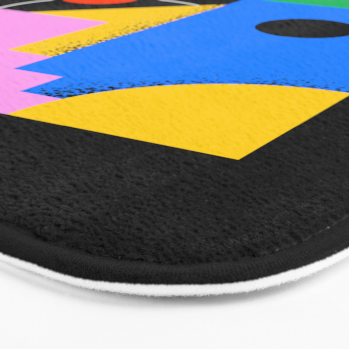 Colorful trendy geometric art illustration Bath Mat Gallery Image 3