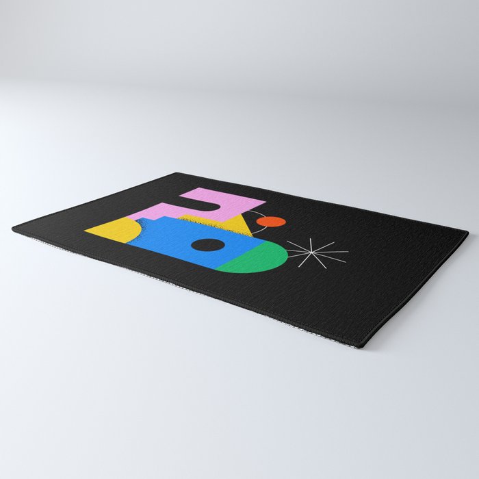 Colorful trendy geometric art illustration Rug Gallery Image 3