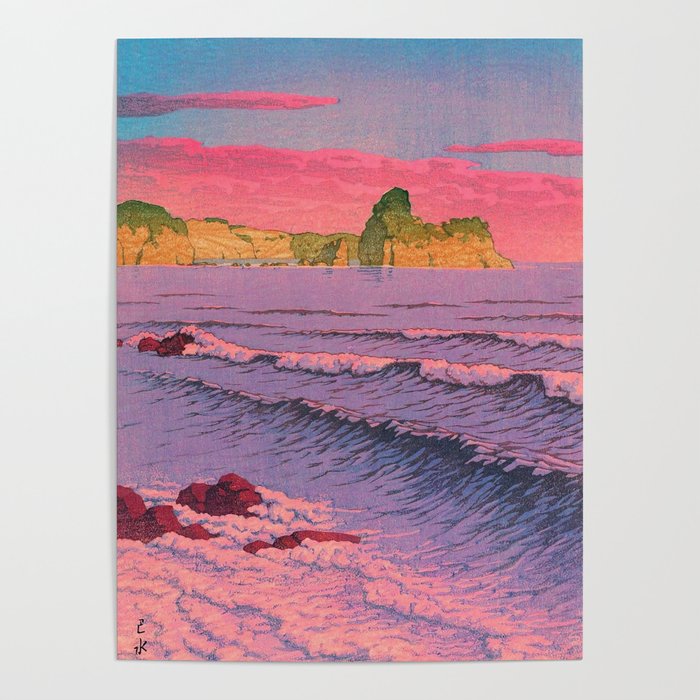 Morning Sea at Shiribeshi by Kawase Hasui Poster Gallery Image 1
