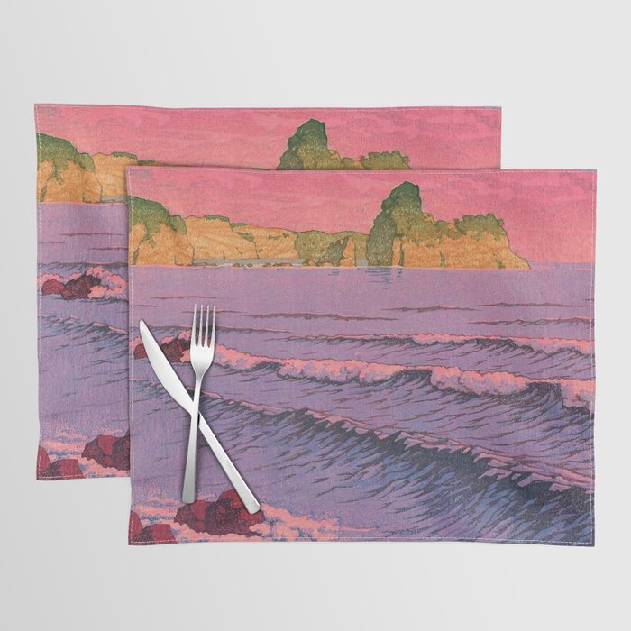 Morning Sea at Shiribeshi by Kawase Hasui Placemat Gallery Image 1