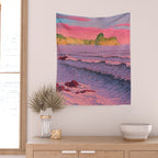 Morning Sea at Shiribeshi by Kawase Hasui Wall Tapestry Gallery Image 2