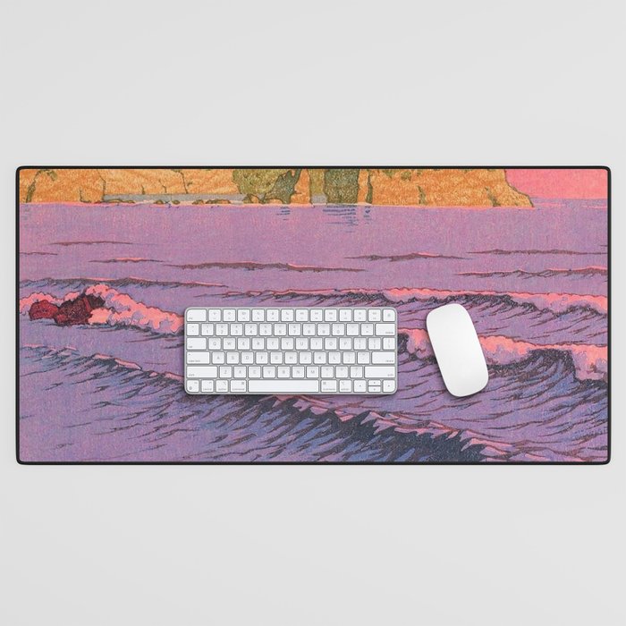 Morning Sea at Shiribeshi by Kawase Hasui Desk Mat Gallery Image 1