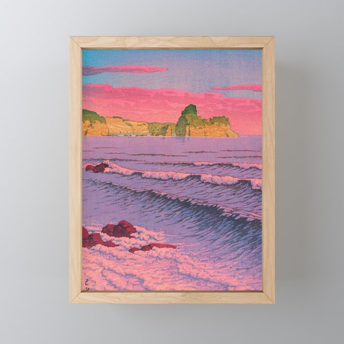 Morning Sea at Shiribeshi by Kawase Hasui Mini Art Print Gallery Image 1