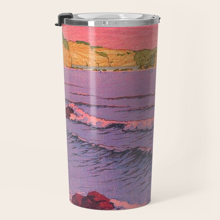 Morning Sea at Shiribeshi by Kawase Hasui Travel Mug Gallery Image 3