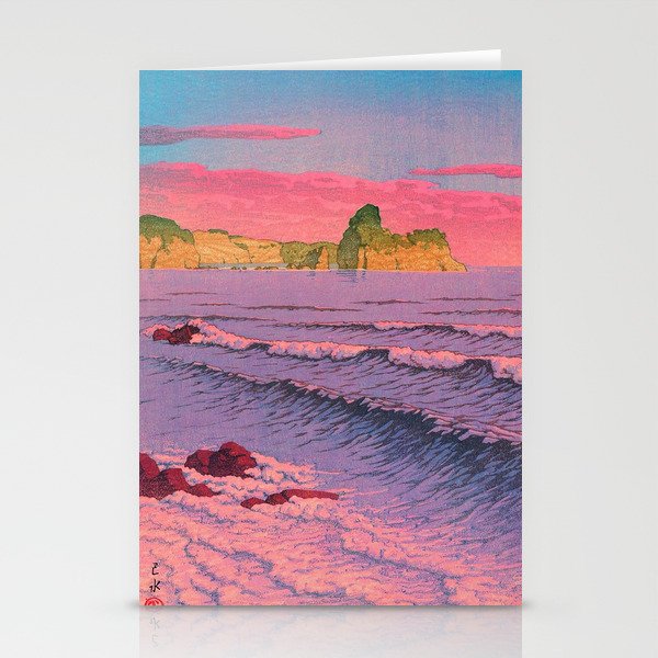 Morning Sea at Shiribeshi by Kawase Hasui Stationery Card Gallery Image 2