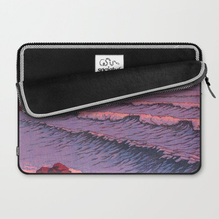 Morning Sea at Shiribeshi by Kawase Hasui Laptop Sleeve Gallery Image 2