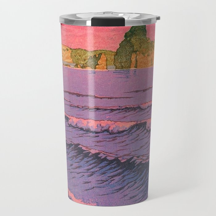 Morning Sea at Shiribeshi by Kawase Hasui Travel Mug Gallery Image 1