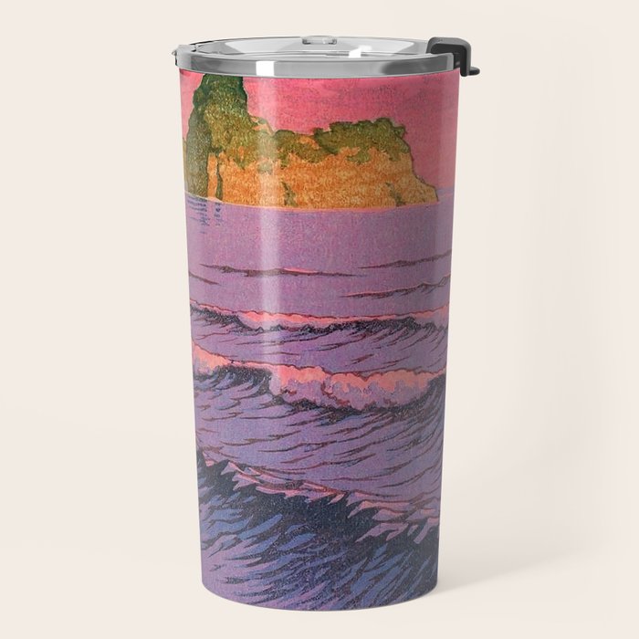 Morning Sea at Shiribeshi by Kawase Hasui Travel Mug Gallery Image 2