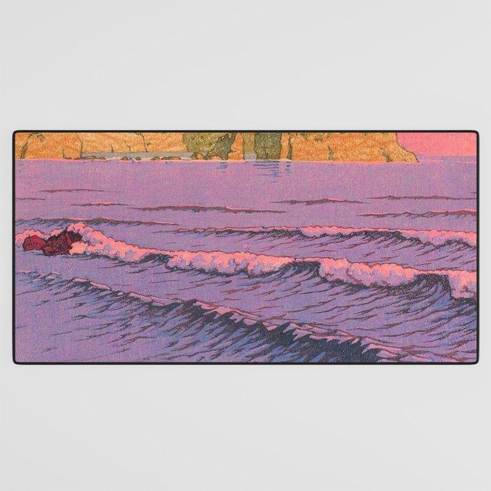 Morning Sea at Shiribeshi by Kawase Hasui Desk Mat Gallery Image 3