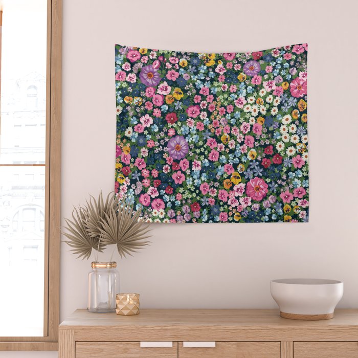 Magical Meadow Boho Hippy Garden Floral Wall Tapestry Gallery Image 2