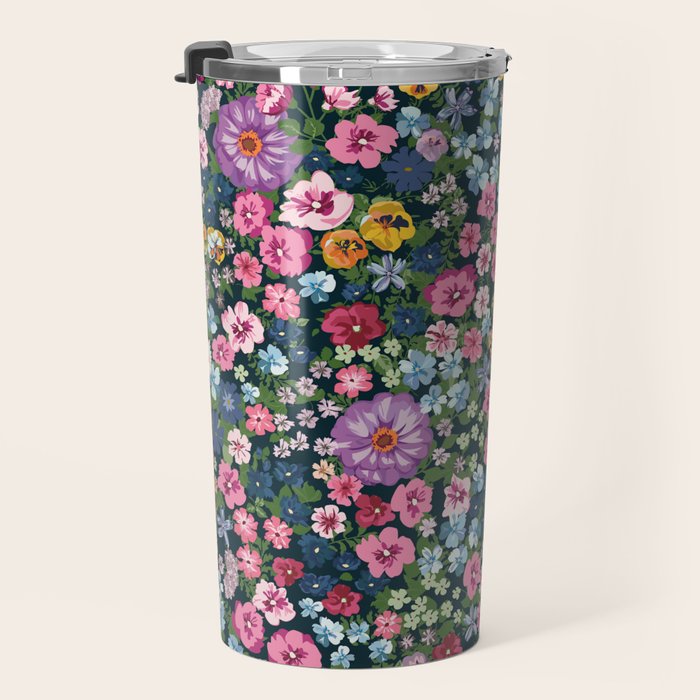Magical Meadow Boho Hippy Garden Floral Travel Mug Gallery Image 3