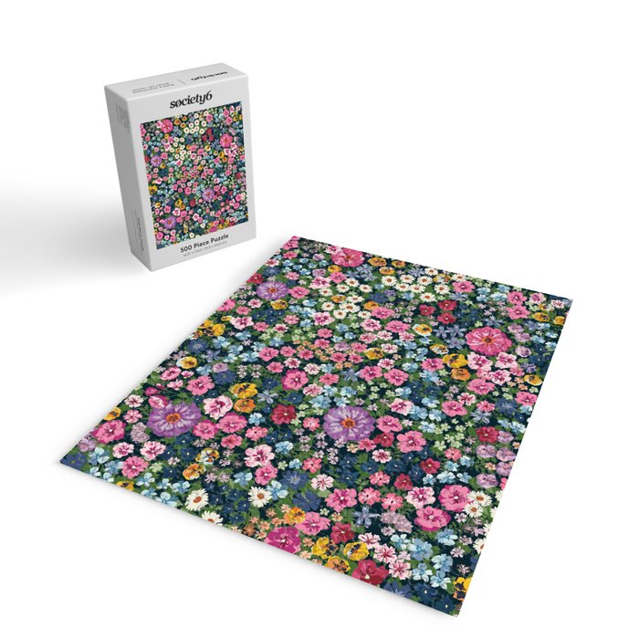 Magical Meadow Boho Hippy Garden Floral Jigsaw Puzzle Gallery Image 2