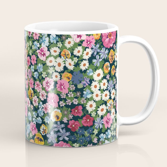 Magical Meadow Boho Hippy Garden Floral Coffee Mug Gallery Image 1