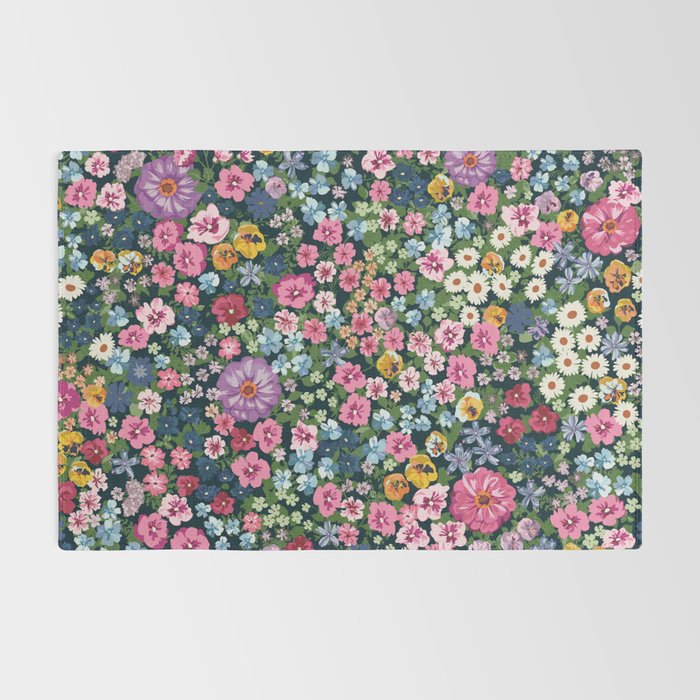 Magical Meadow Boho Hippy Garden Floral Rug Gallery Image 2