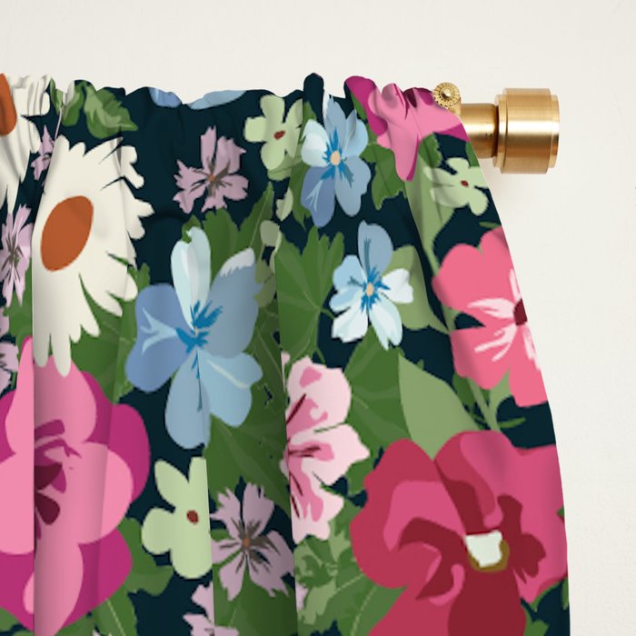 Magical Meadow Boho Hippy Garden Floral Window Curtain Gallery Image 2