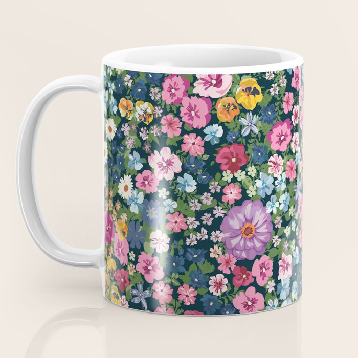 Magical Meadow Boho Hippy Garden Floral Coffee Mug Gallery Image 3
