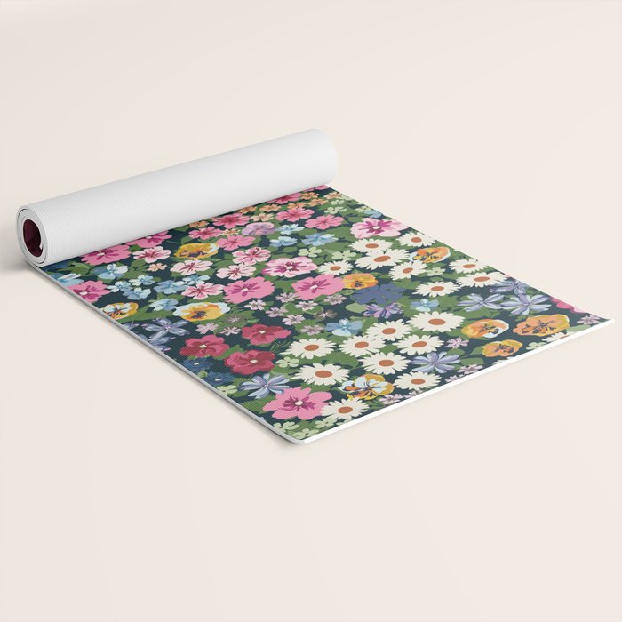 Magical Meadow Boho Hippy Garden Floral Yoga Mat Gallery Image 2