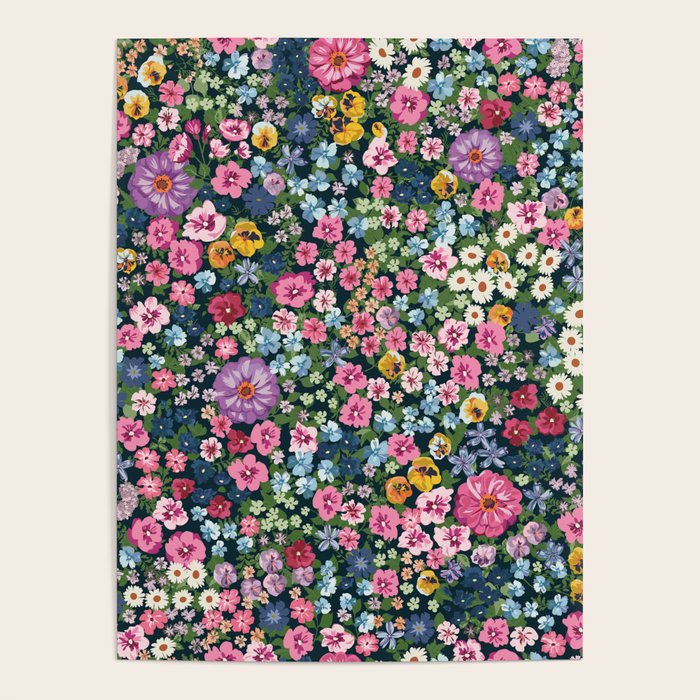 Magical Meadow Boho Hippy Garden Floral Poster Gallery Image 1