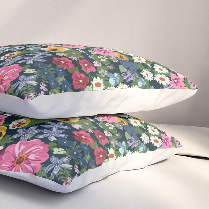Magical Meadow Boho Hippy Garden Floral Pillow Sham Gallery Image 3