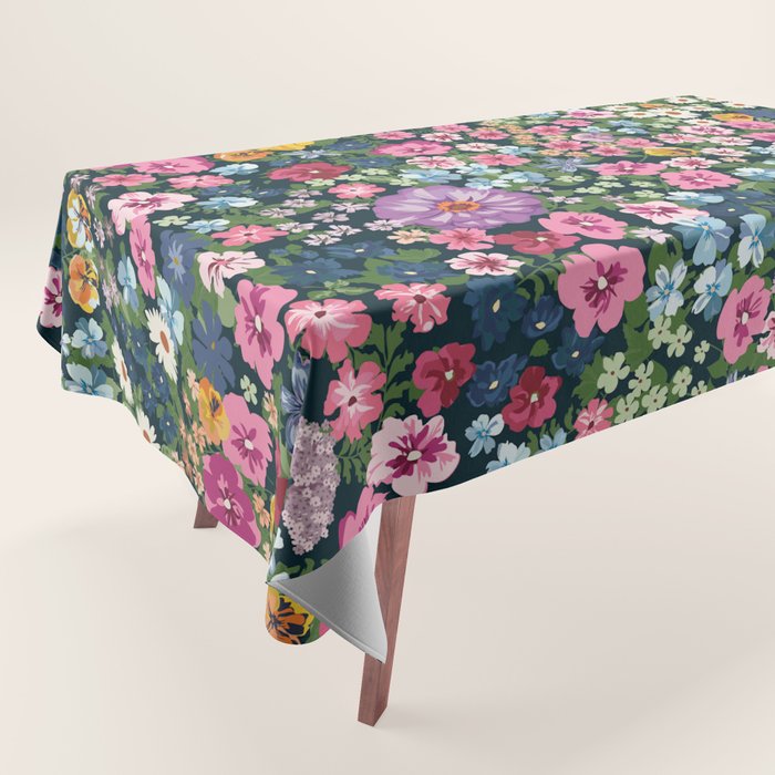 Magical Meadow Boho Hippy Garden Floral Tablecloth Gallery Image 1