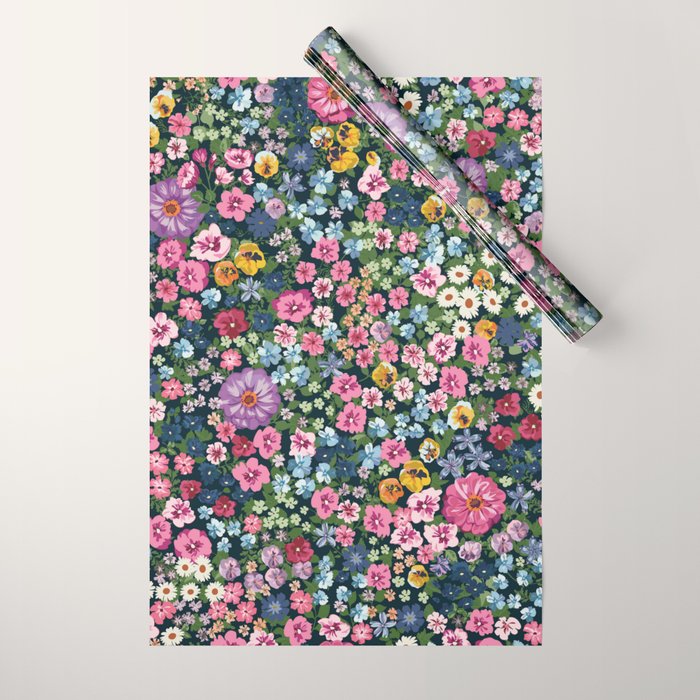 Magical Meadow Boho Hippy Garden Floral Wrapping Paper Gallery Image 1