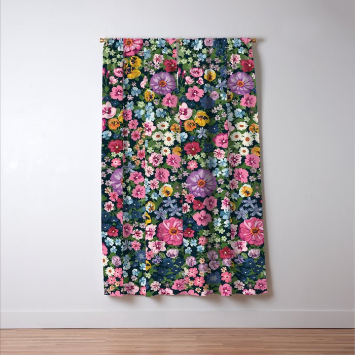Magical Meadow Boho Hippy Garden Floral Window Curtain Gallery Image 3