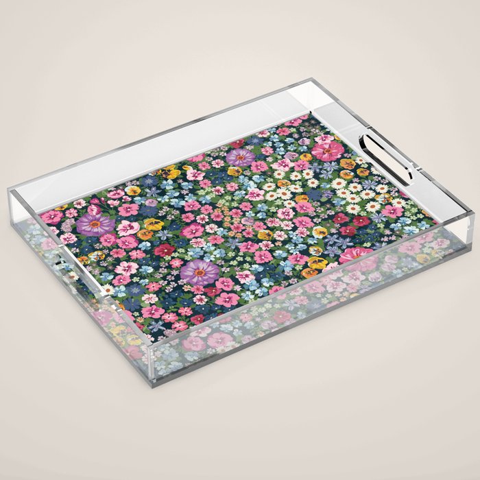 Magical Meadow Boho Hippy Garden Floral Acrylic Tray Gallery Image 1