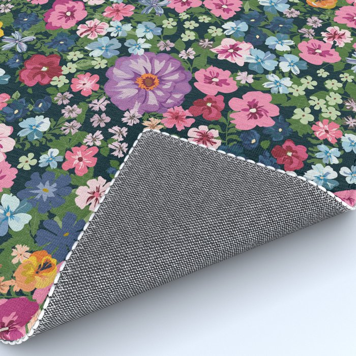 Magical Meadow Boho Hippy Garden Floral Rug Gallery Image 4