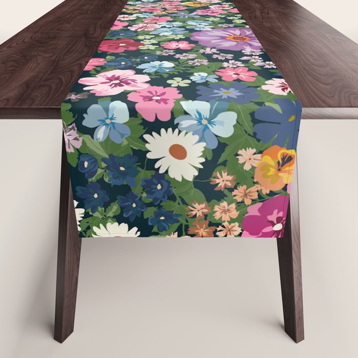 Magical Meadow Boho Hippy Garden Floral Table Runner Gallery Image 1