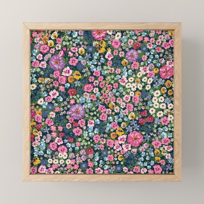 Magical Meadow Boho Hippy Garden Floral Mini Art Print Gallery Image 1