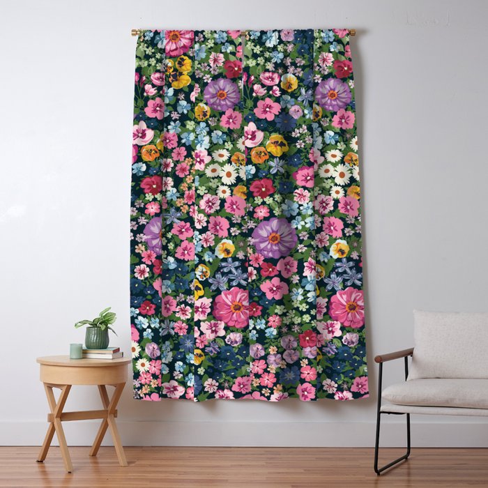 Magical Meadow Boho Hippy Garden Floral Window Curtain Gallery Image 5