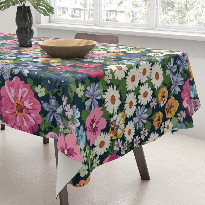 Magical Meadow Boho Hippy Garden Floral Tablecloth Gallery Image 3