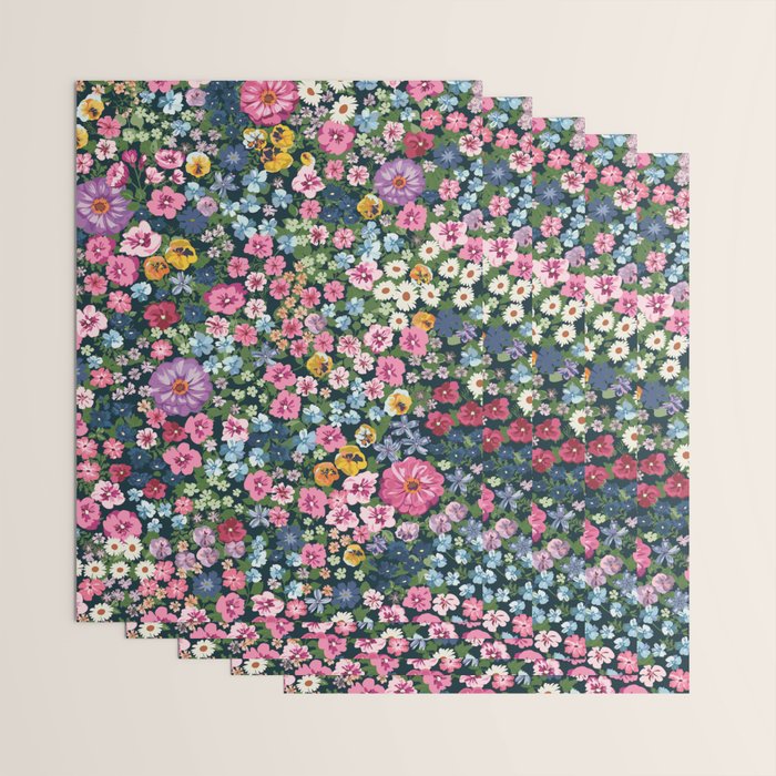 Magical Meadow Boho Hippy Garden Floral Wrapping Paper Gallery Image 3