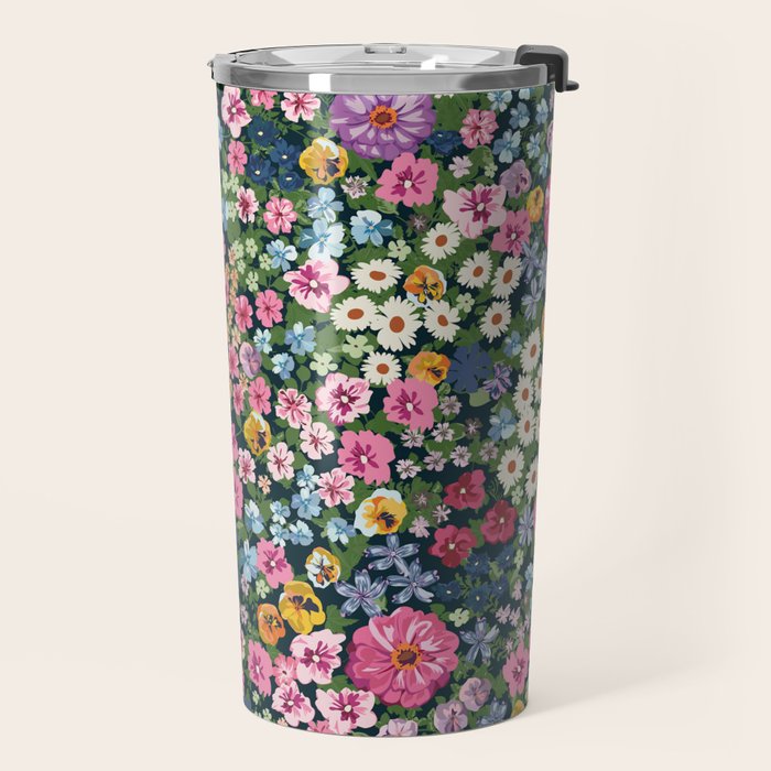 Magical Meadow Boho Hippy Garden Floral Travel Mug Gallery Image 2