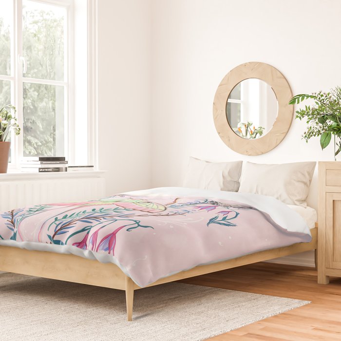 Chinese Moon Moth and Butterflies Duvet Cover Gallery Image 2