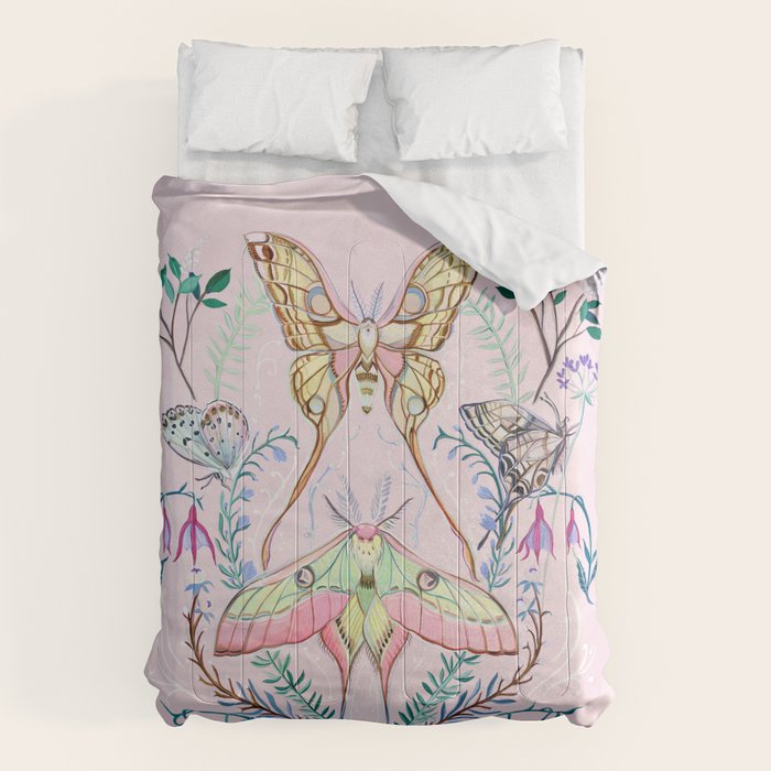 Chinese Moon Moth and Butterflies Comforter Gallery Image 1