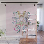 Chinese Moon Moth and Butterflies Wall Mural Gallery Image 1