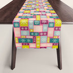Colorful Geometric Snowflake Tiles Table Runner Gallery Image 1