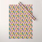 Colorful Geometric Snowflake Tiles Wrapping Paper Gallery Image 1