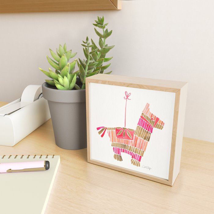 Mexican Donkey PinÌata - Pink & Rose Gold Palette Mini Art Print Gallery Image 2