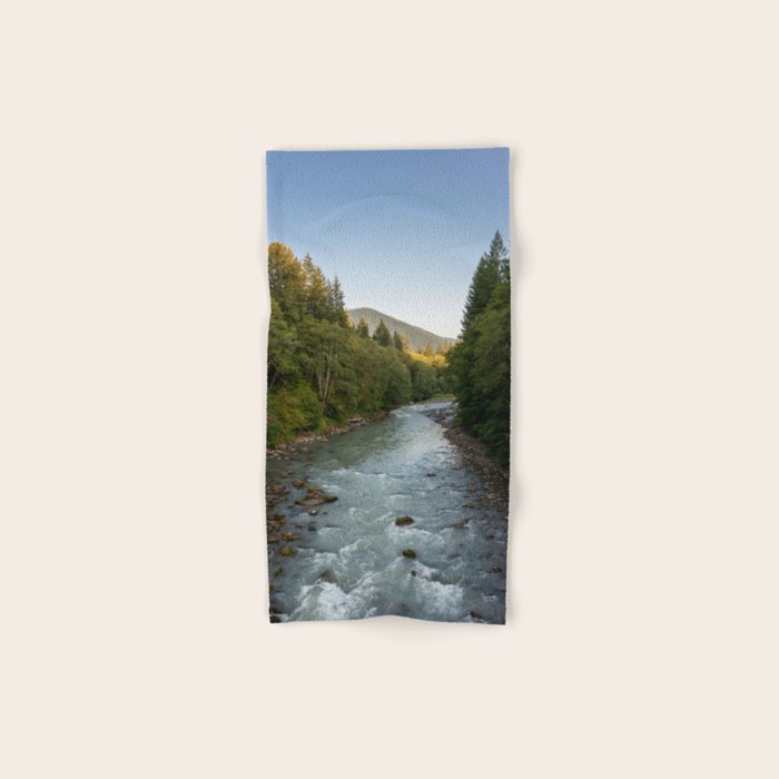 Adventure Forest River II - Pacific Northwest Wanderlust Bath Towel Gallery Image 1