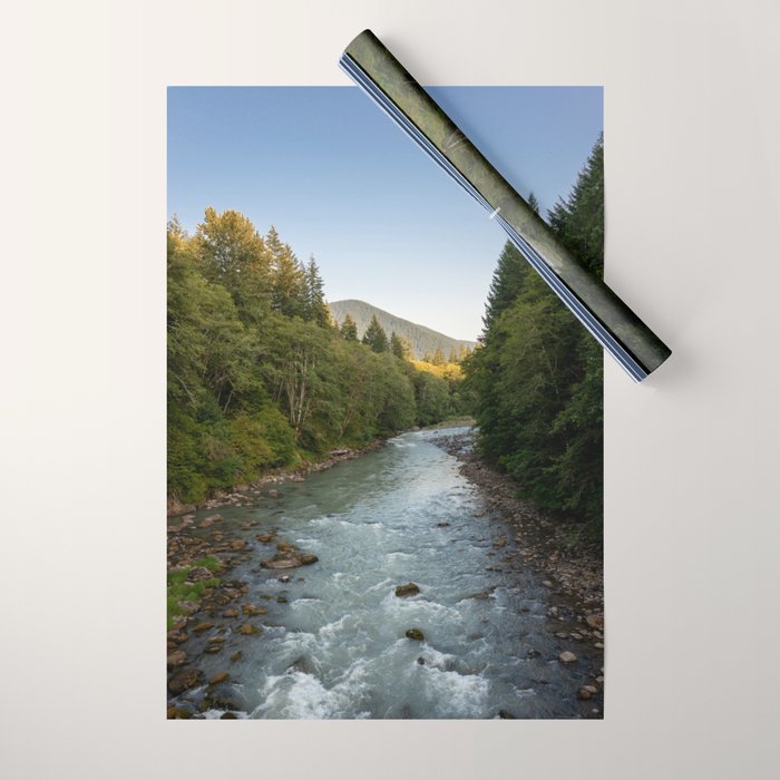 Adventure Forest River II - Pacific Northwest Wanderlust Wrapping Paper Gallery Image 1