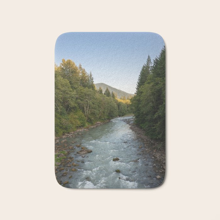 Adventure Forest River II - Pacific Northwest Wanderlust Bath Mat Gallery Image 1