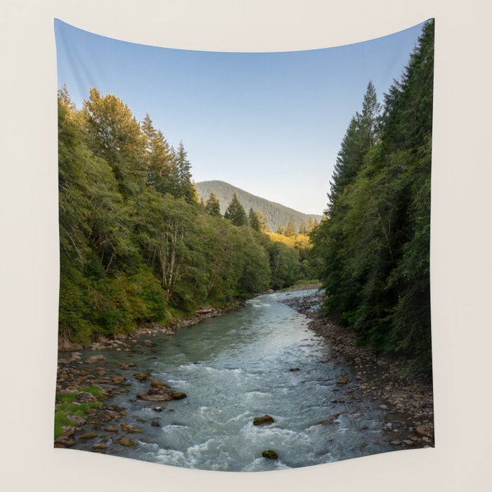 Adventure Forest River II - Pacific Northwest Wanderlust Wall Tapestry Gallery Image 4