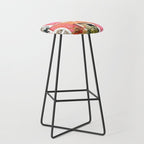 Monkey Business | Watercolor Tropical Goa Architecture Painting | Travel Pastel Pink Blush Building Stool Gallery Image 1