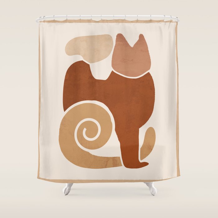 Modern Abstract Art Cat 3 Shower Curtain Gallery Image 1