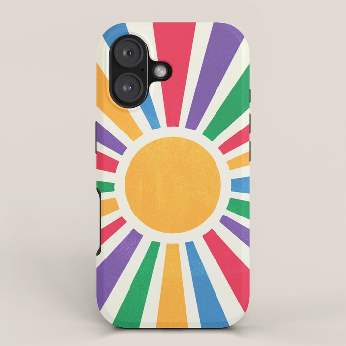 Retro Sunrise 2: 80s Rainbow Edition iPhone Case Gallery Image 1