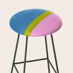 Childhood Dreams Sky Blue Lime Green Pastel Pink Colorfield  Stool Gallery Image 2